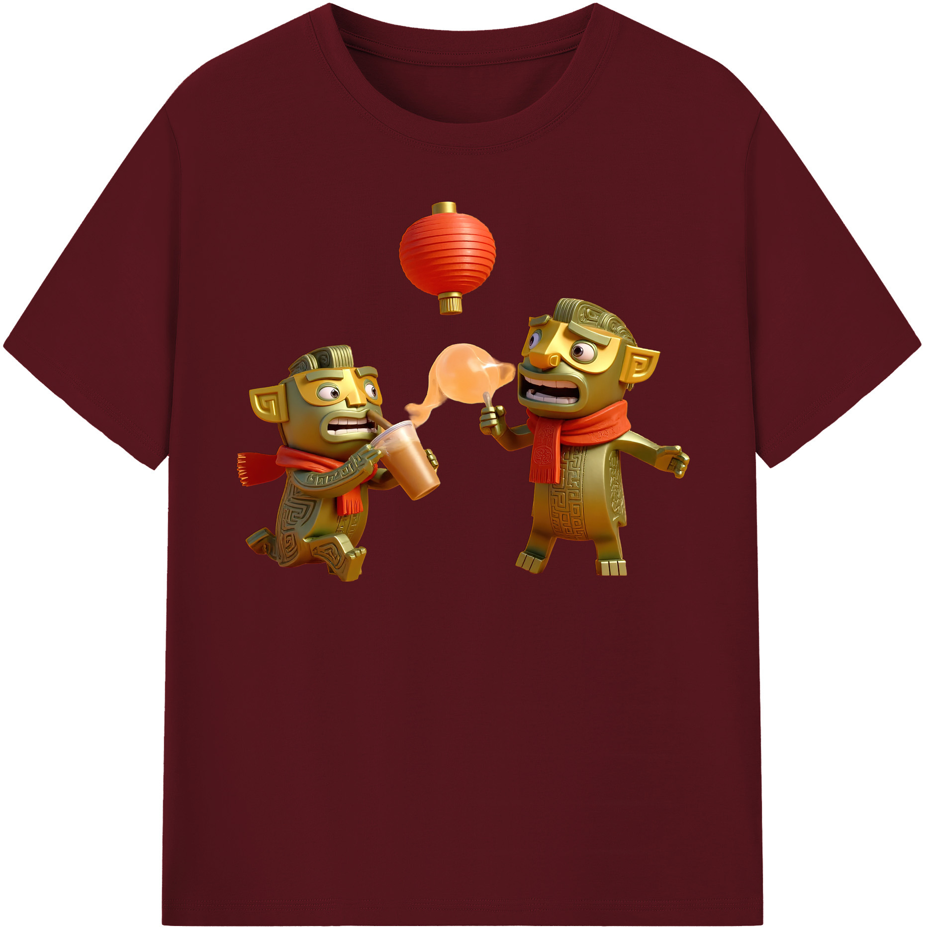 （画像用） Ne Zha 2 ナタ 魔童の大暴れ 綿100％半袖Tシャツ（フロントプリント）